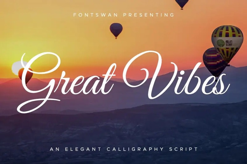 1. Great Vibes Font