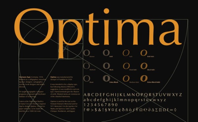 10. Optima Font