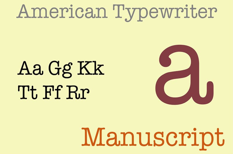 3. American Typewriter Font