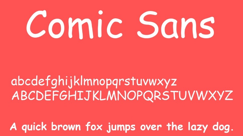 3. Comic Sans MS Font