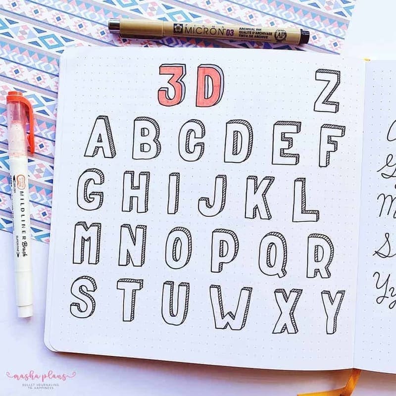 10. 3D Block letters