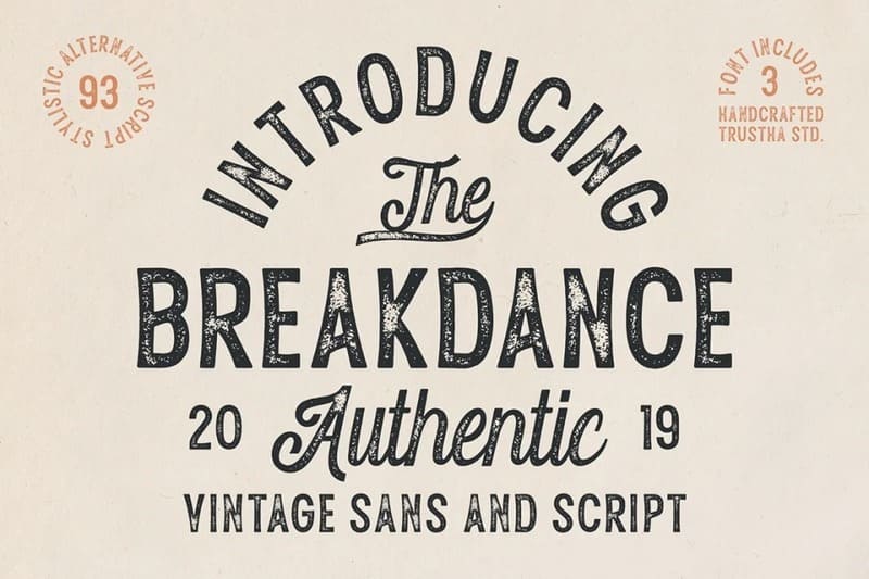 10. Breakdance Vintage Font Duo