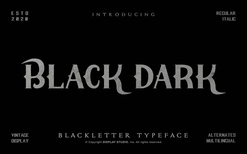 12. Dark & Black Font 