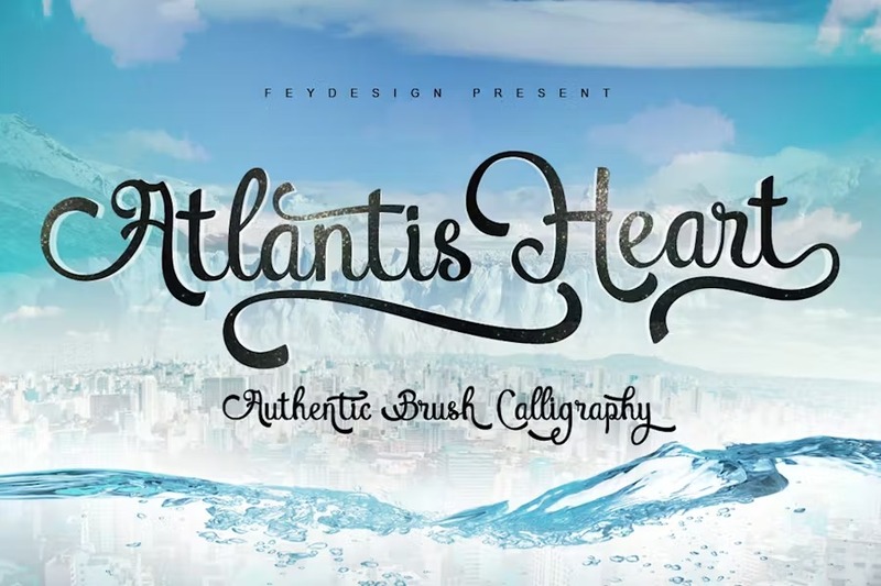 14. Atlantis Heart Font