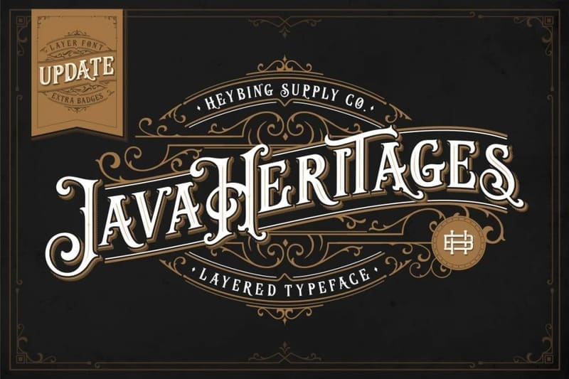 3. Java Heritages + Extras Vintage Font