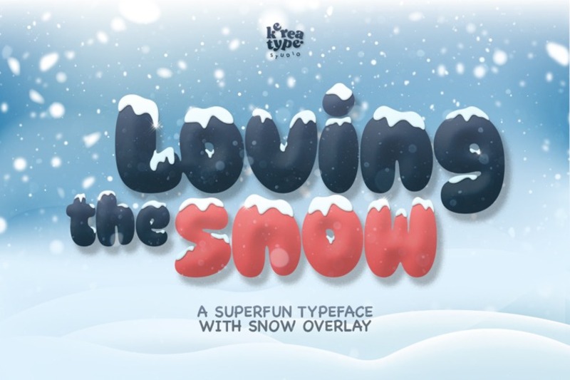 3. Font chữ tròn Loving Snow tuyết phủ