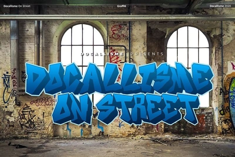 6. Font Graffiti hiện đại – Docallisme On Street