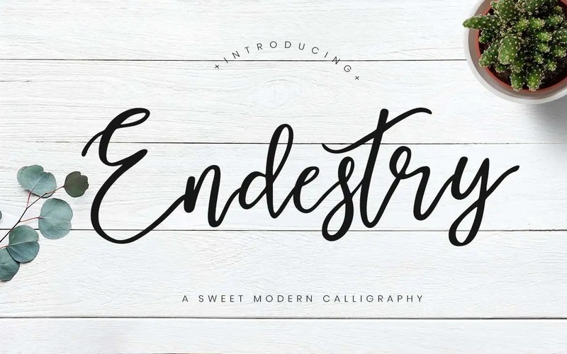 7. Endestry Modern Calligraphy Font