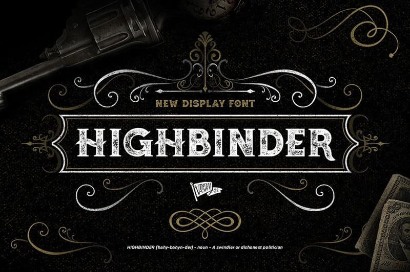 7. Highbinder Display Vintage Font