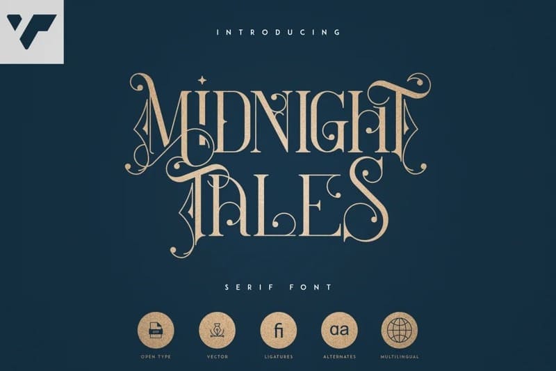 8. Midnight Tales - Vintage Font