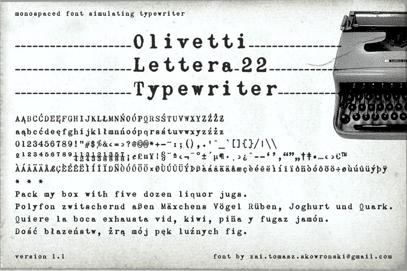 9. Olivetti Typewriter Font