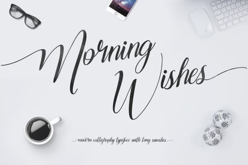 11. Font Morning Wishes uốn lượn việt hóa 