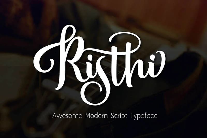 3. Font Risthi Script Font chữ uốn lượn việt hóa 