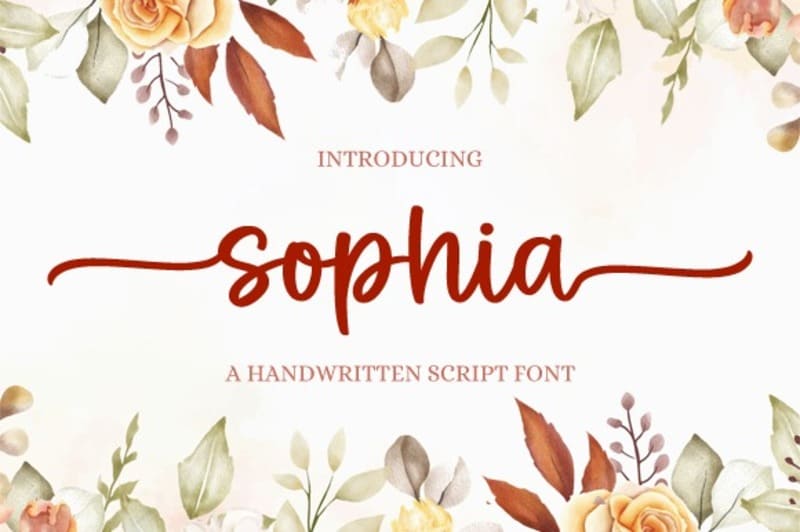 9. Font chữ Sophia uốn lượn đẹp 